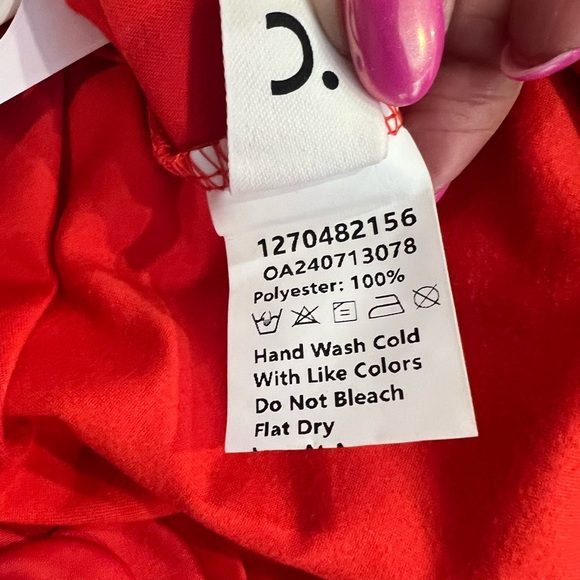 COMMENSE Rosette V-Neck Backless Cami Dress COLOR - Red, NWT Sold out online XL - Picture 9 of 12